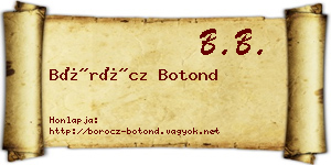 Böröcz Botond névjegykártya
